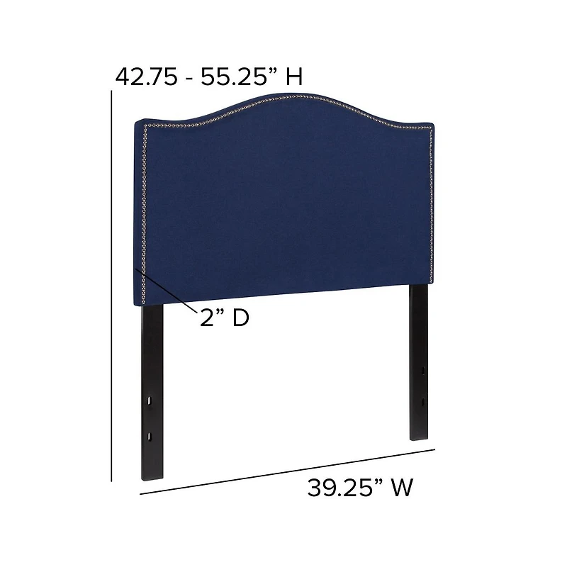 Arched Twin Headboard With Accent Nail Trim