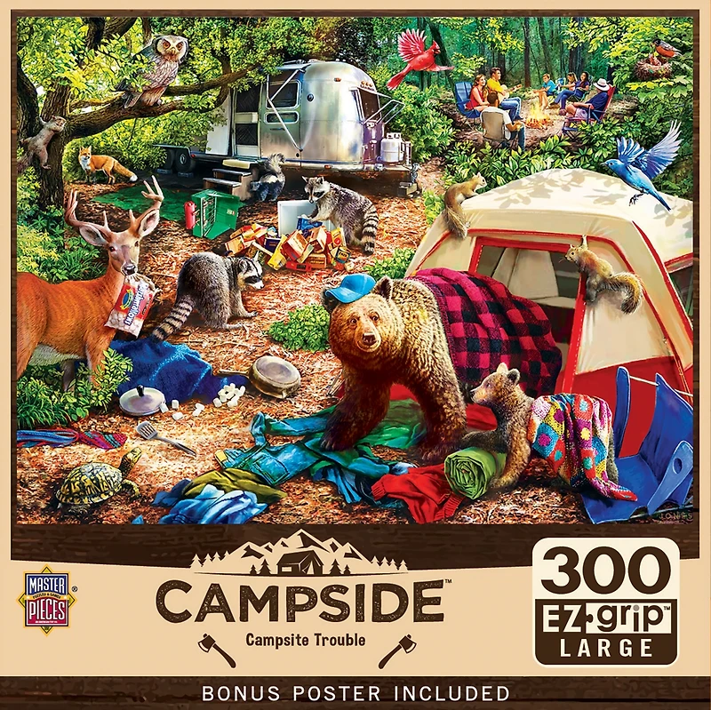 MasterPieces Campside Campsite Trouble 300 Piece Ez Grip Jigsaw Puzzle