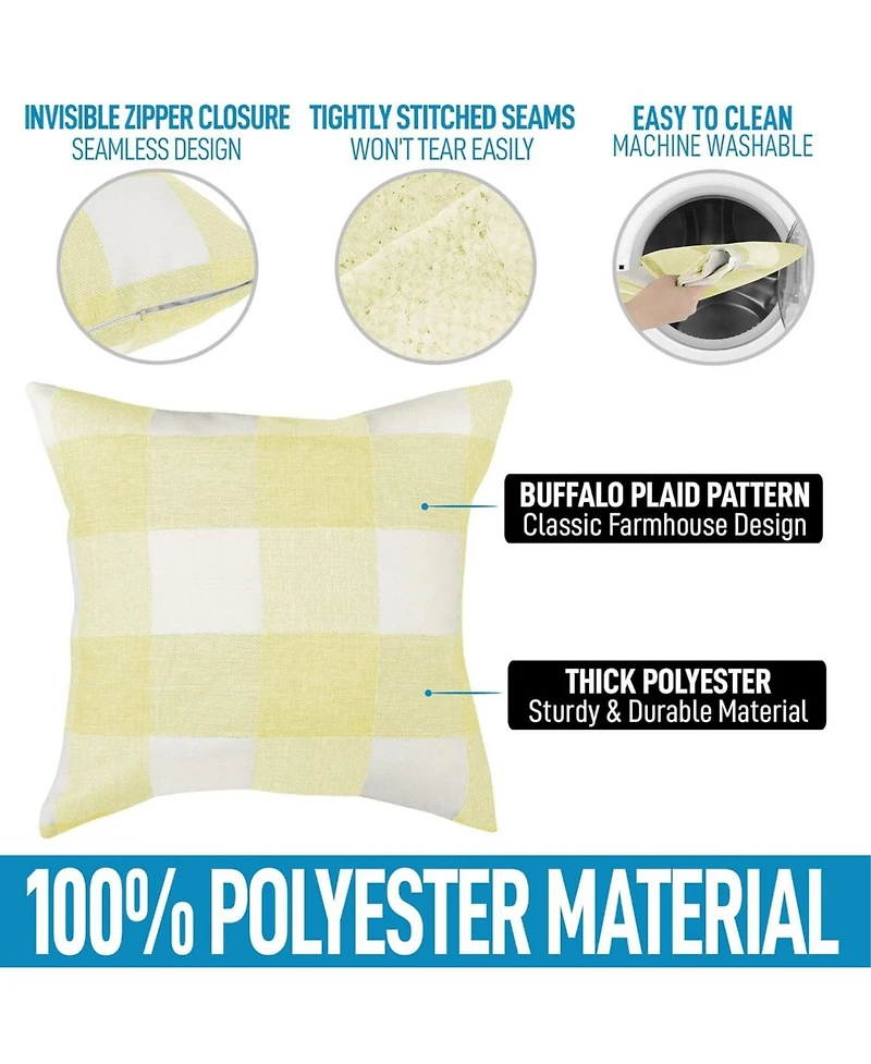 2 Pack Buffalo Plaid Throw Pillow Outdoor & Indoor Covers 16x16 inches