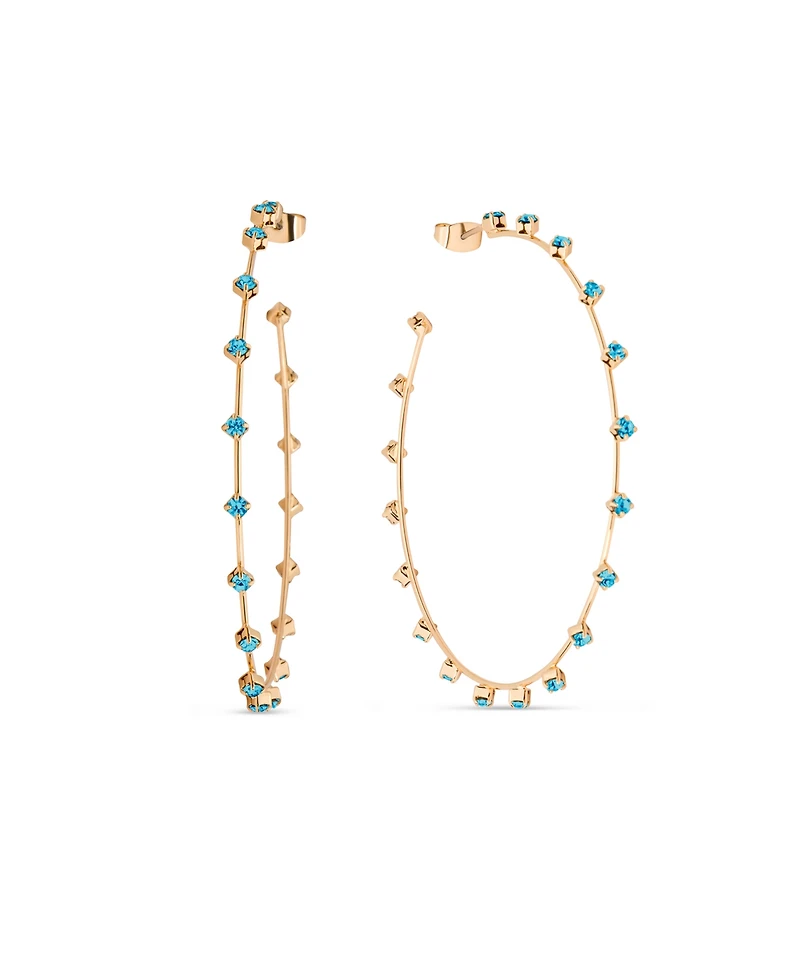 Ettika Simple Spark Crystal 18k Gold Plated Hoops