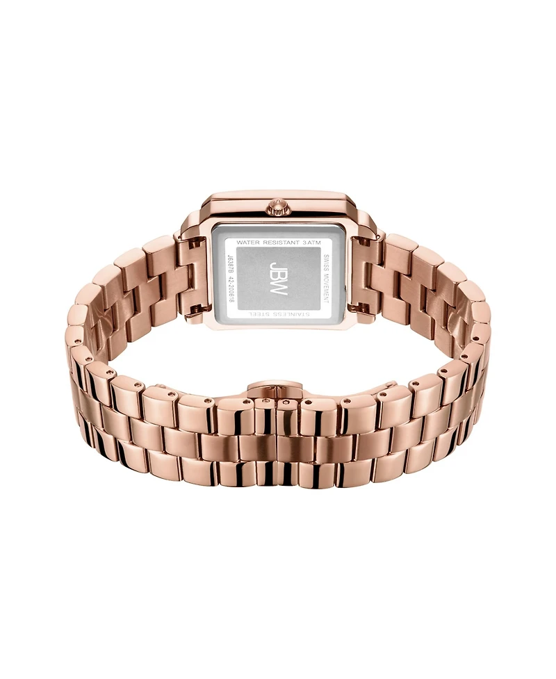 Jbw Women's Cristal Quartz 18K Rose Gold-Plated Stainless Steel Watch Set, 28mm