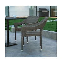 Embry All-Weather Indoor/Outdoor Stacking Patio Dining Chair With Steel Frame And Weather Resistant Pe Rattan