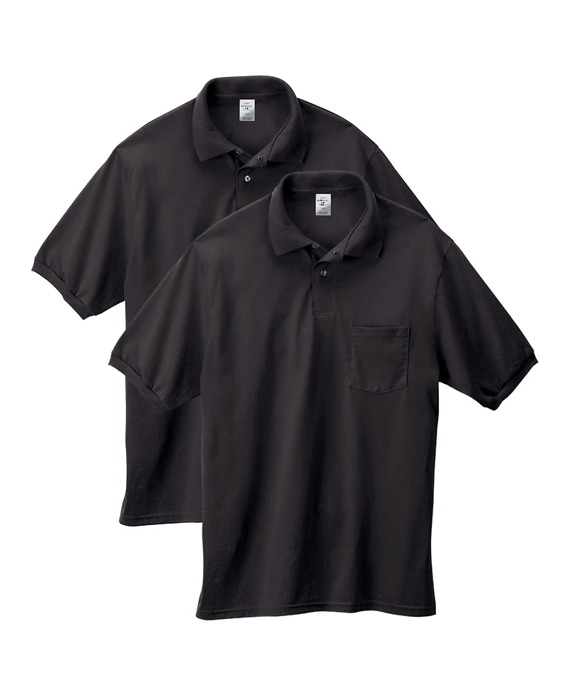 Hanes EcoSmart Men's Pocket Polo Shirt, 2-Pack