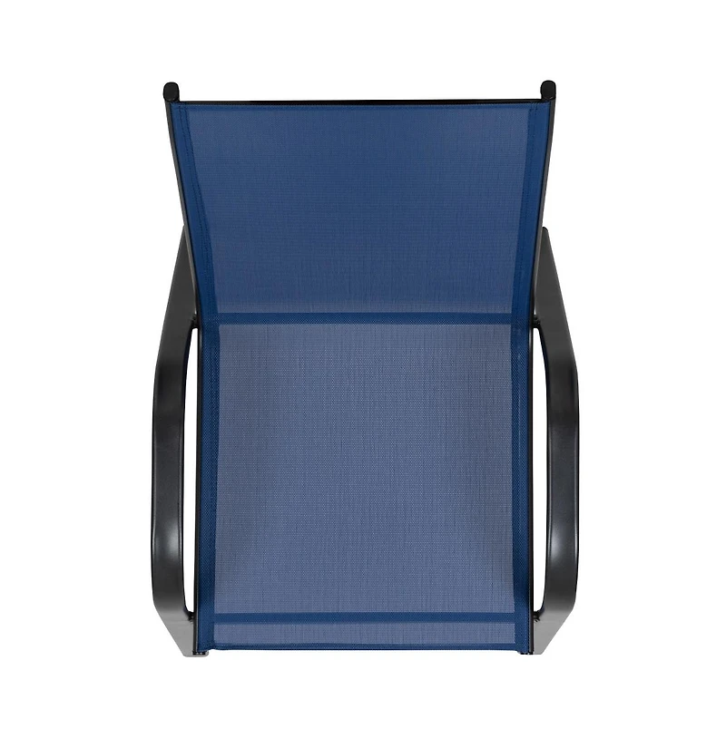 5 Pack. Outdoor Stack Chair With Flex Comfort Material And Metal Frame