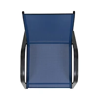 5 Pack. Outdoor Stack Chair With Flex Comfort Material And Metal Frame