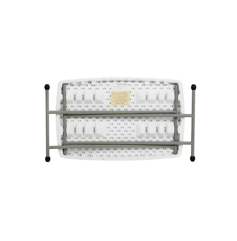 Height Adjustable Plastic Folding Tv Tray/Laptop Table In Granite White