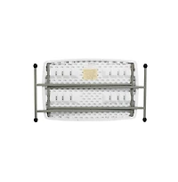 Height Adjustable Plastic Folding Tv Tray/Laptop Table In Granite White