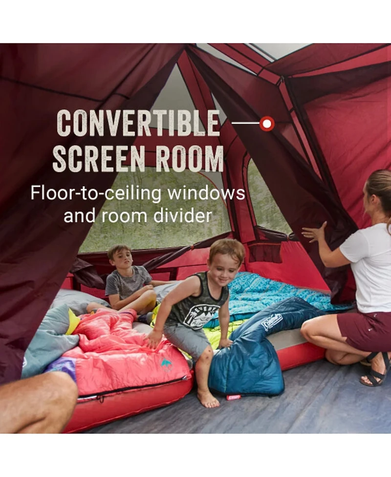 Coleman Skylodge 10-Person Instant Camping Tent, Blackberry