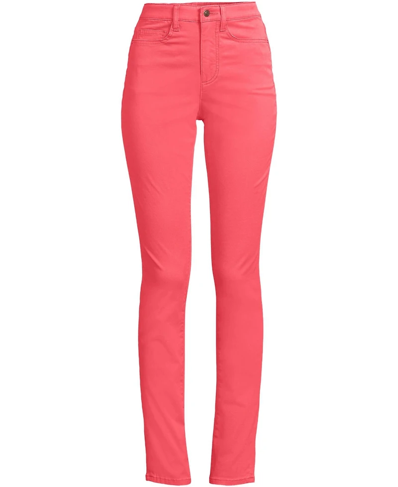 Lands' End Women's Plus High Rise Slimming 5 Pocket Chino Slim Leg Pants