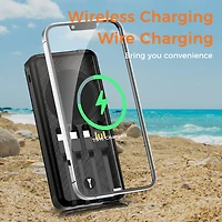 Alpha Digital Outdoor Power Bank- 10,000mAh with Solar Panel & Wireless Charging