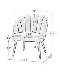 Boho Accent Velvet Upholstered Living Room Chairs for Makeup Room Bedroom