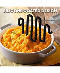 Non-Scratch Potato Masher Kitchen Tool - Durable Stainless Steel Mashed Potatoes