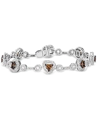 Le Vian Chocolate Diamond & Vanilla Diamond Fancy-Cut Halo Cluster Link Bracelet (4-1/2 ct. t.w.) in 18k White Gold