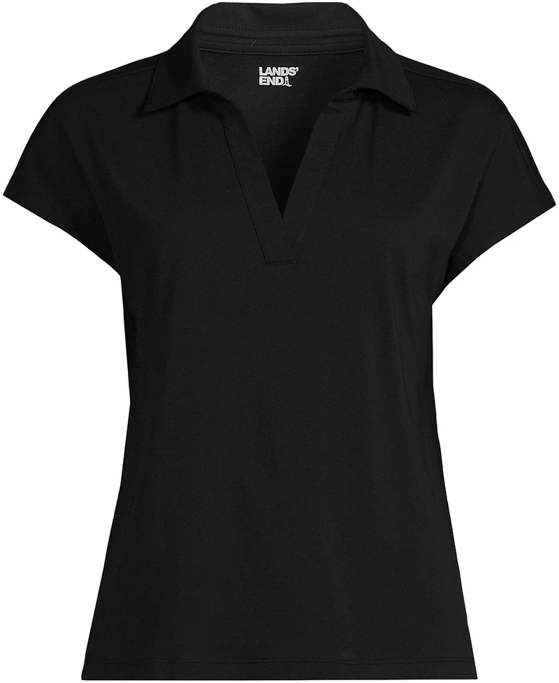 Lands' End Women's Supima Cotton Johnny Collar Polo
