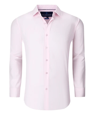 Dylan Park Men's Geometric Performance Stretch Button Down Dress Shirt