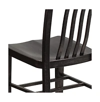 Merrick Lane Santorini 18 Inch Galvanized Steel Indoor/Outdoor Dining Chair With Slatted Back And Powder Coated Finish