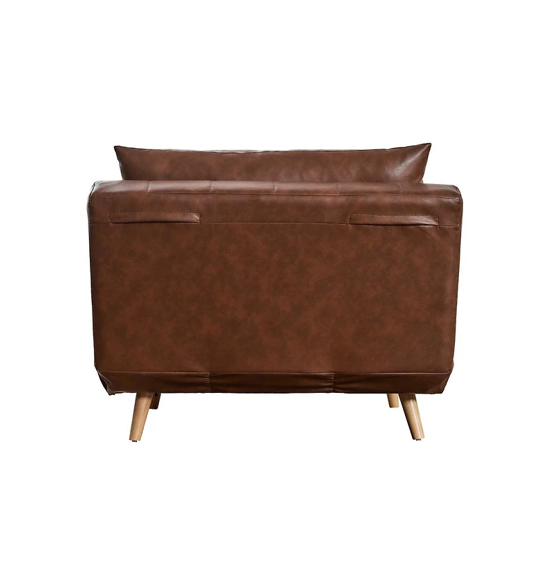 Merrick Lane Celine Convertible Tri-Fold Sleeper Chair With Channel Stitching And Pillow