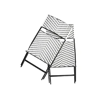 Ciel Set Of Two Folding Bistro Chairs Pe Rattan With Metal Frames For Indoor And Outdoor Use