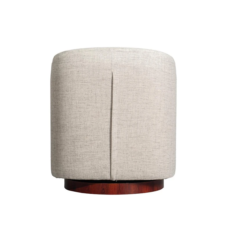 Wyn Upholstered Club Style Barrel Chair With Sloped Armrests And 360 Degree Swivel Base A Vinyl Wrap