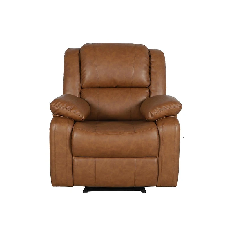 Recliner With Bustle Back And Padded Arms