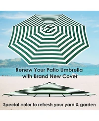 10 Ft Patio Umbrella Replacement Canopy Market Table Top Sunshade Cover Beach
