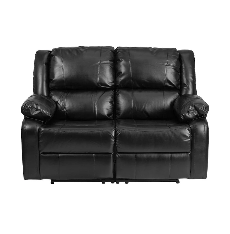 Bustle Back Loveseat With Two Built-In Recliners