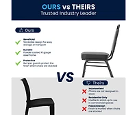 Trapezoidal Back Stacking Banquet Dining Chair - 2.5" Thick Seat