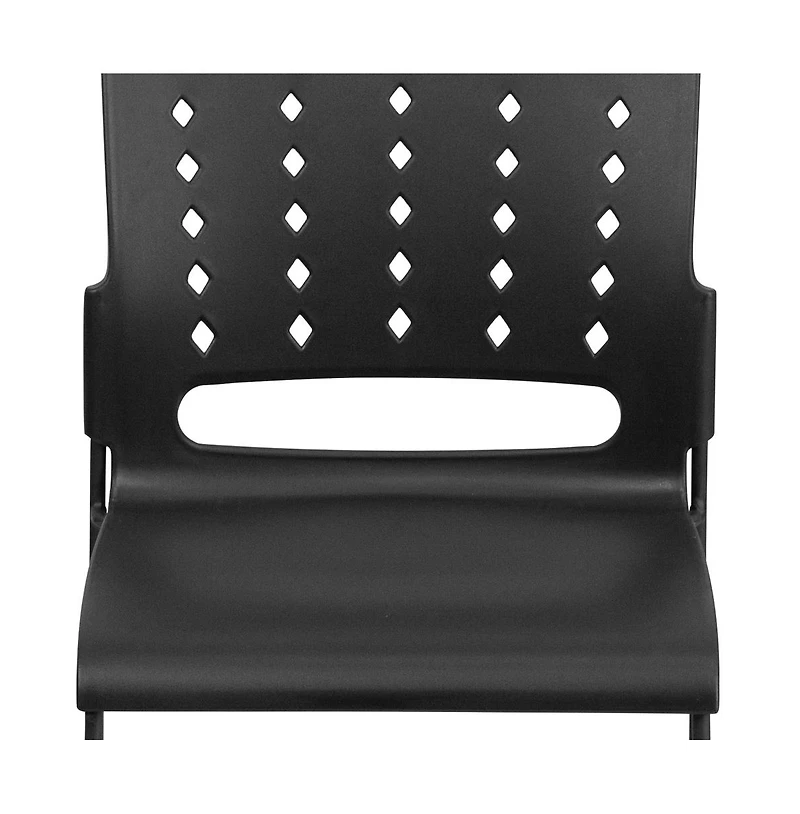 Emma+Oliver Home Office Plastic Accent Sled Base Stack Chair - Air-Vent Back