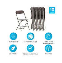 Set Of 10 Stackable Folding Plastic Chairs