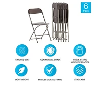 Emma+Oliver Set Of 6 Stackable Folding Plastic Chairs - 650 Lb Weight Capacity