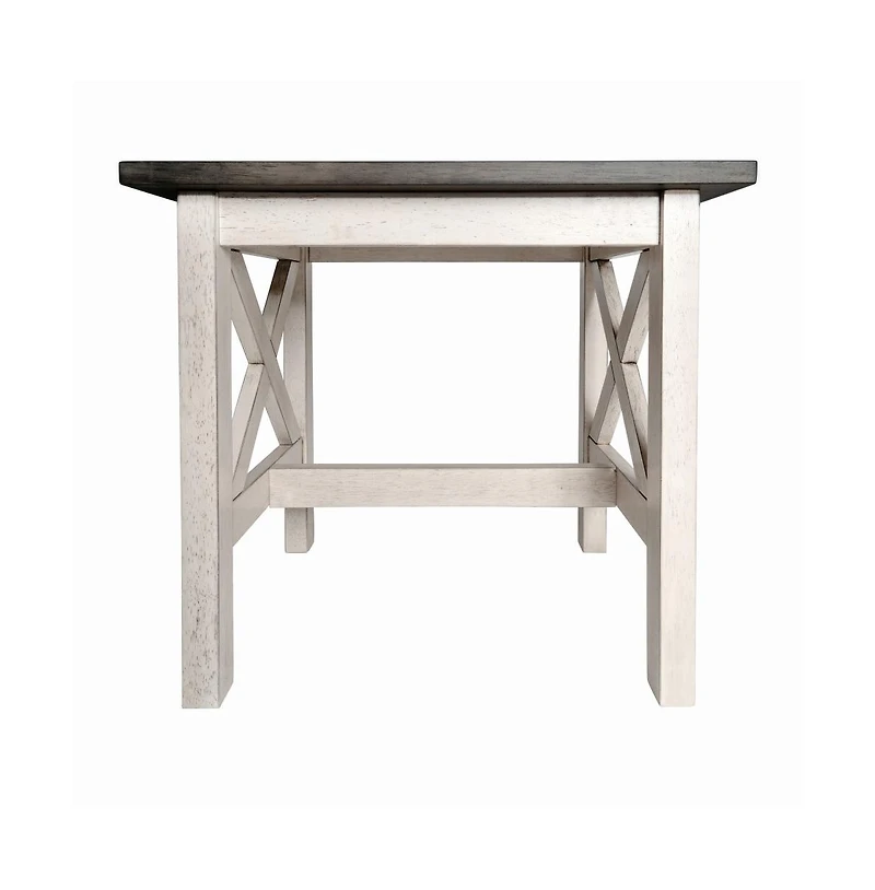 Matty Rustic End Table, Farmhouse Style Solid Wood Accent Table