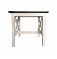 Matty Rustic End Table, Farmhouse Style Solid Wood Accent Table