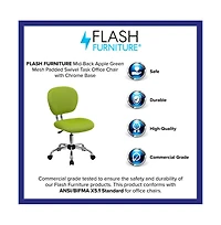 Emma+Oliver Mid-Back Mesh Padded Swivel Task Office Chair With Chrome Base
