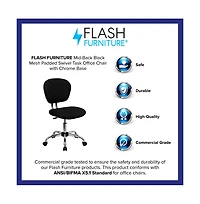 Emma+Oliver Mid-Back Mesh Padded Swivel Task Office Chair With Chrome Base