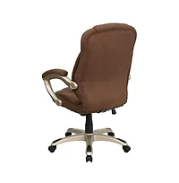 Emma+Oliver High Back Executive Ergonomic Office Chair With Silver Nylon Base And Arms