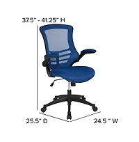 Emma+Oliver Mid-Back Mesh Swivel Ergonomic Task Office Chair With Flip-Up Arms