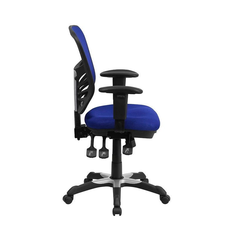 Mid-Back Mesh Triple Paddle Swivel Ergonomic Office Chair With Adjustable Arms