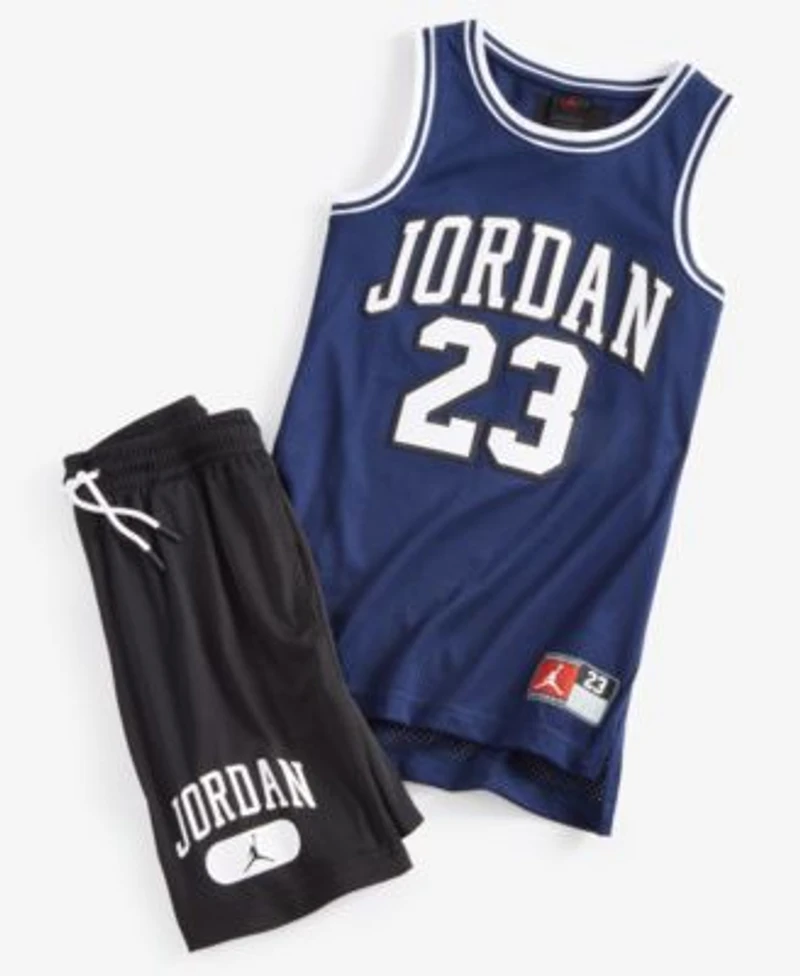Jordan Big Boys 23 Jersey Sleeveless Tank Top Mesh Logo Shorts