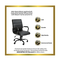Milano Contemporary Mid-Back Home Office Chair With Padded Arms