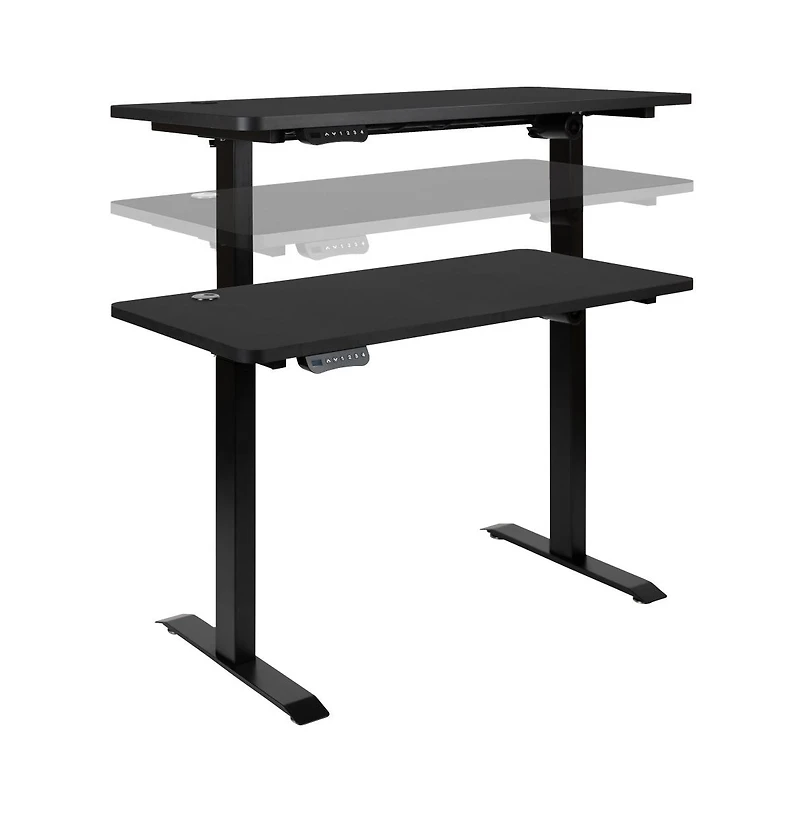 Emma+Oliver 48" Wide Electric Adjustable Standing Desk & Ribbed Office Chair