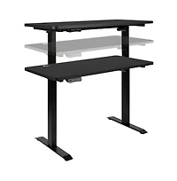 Emma+Oliver 48" Wide Electric Adjustable Standing Desk & Ribbed Office Chair