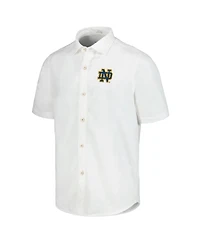 Tommy Bahama Men's White Notre Dame Fighting Irish Coconut Point Palm Vista IslandZone Camp Button-Up Shirt