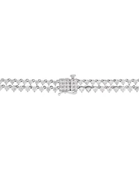 Arabella Cubic Zirconia Layered 17" Statement Necklace in Sterling Silver