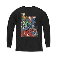 Justice League Boys of America Youth Lettered Long Sleeve Sweatshirts