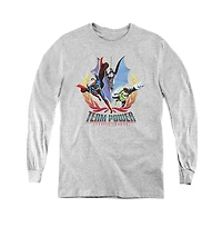 Justice League Boys of America Youth Team Power Long Sleeve Sweatshirts