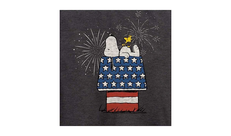 Hybrid Apparel Trendy Plus Snoopy & Woodstock 4th of July Graphic T-Shirt