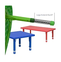 Emma+Oliver 24"W X 48"L Rectangular Plastic Height Adjustable Activity Table