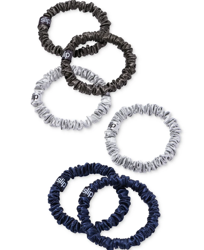Slip -Pc. Pure Silk Skinny Scrunchies Set