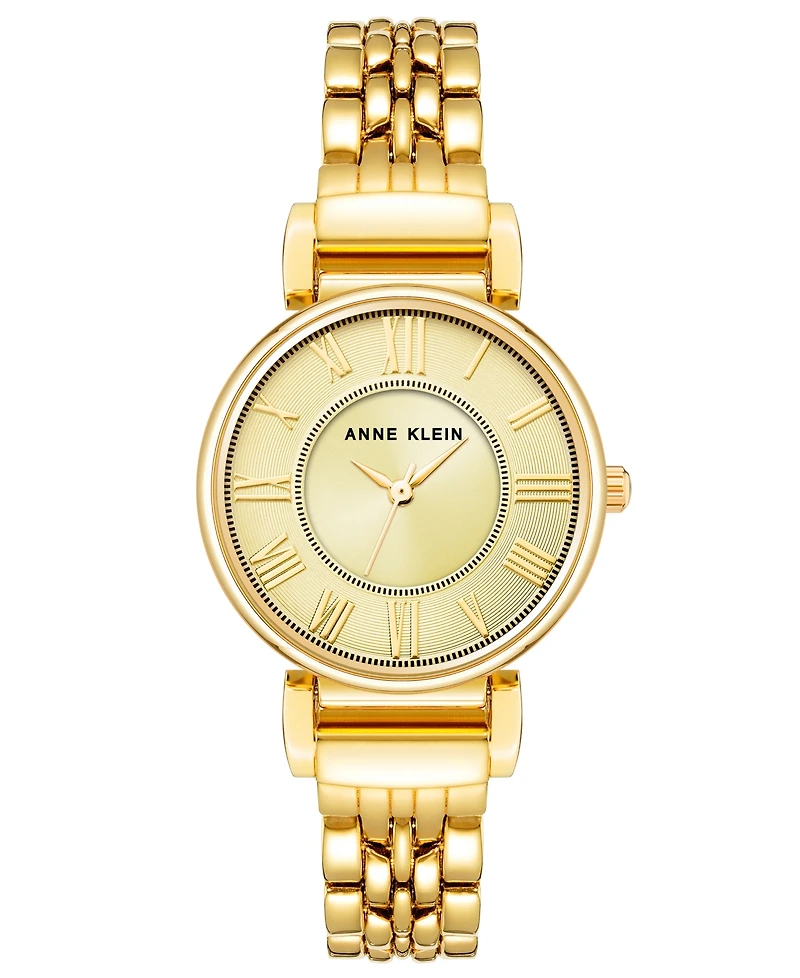 Anne Klein Women's Quartz Gold-Tone Alloy Link Bracelet Watch, 30mm