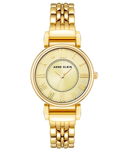 Anne Klein Women's Quartz Gold-Tone Alloy Link Bracelet Watch, 30mm